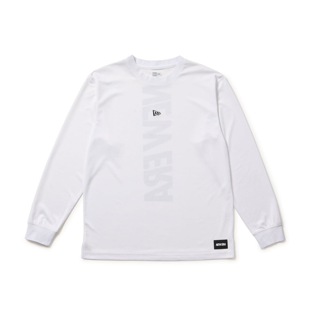 New Era Vertical Logo White Long Sleeve Tech T-Shirt