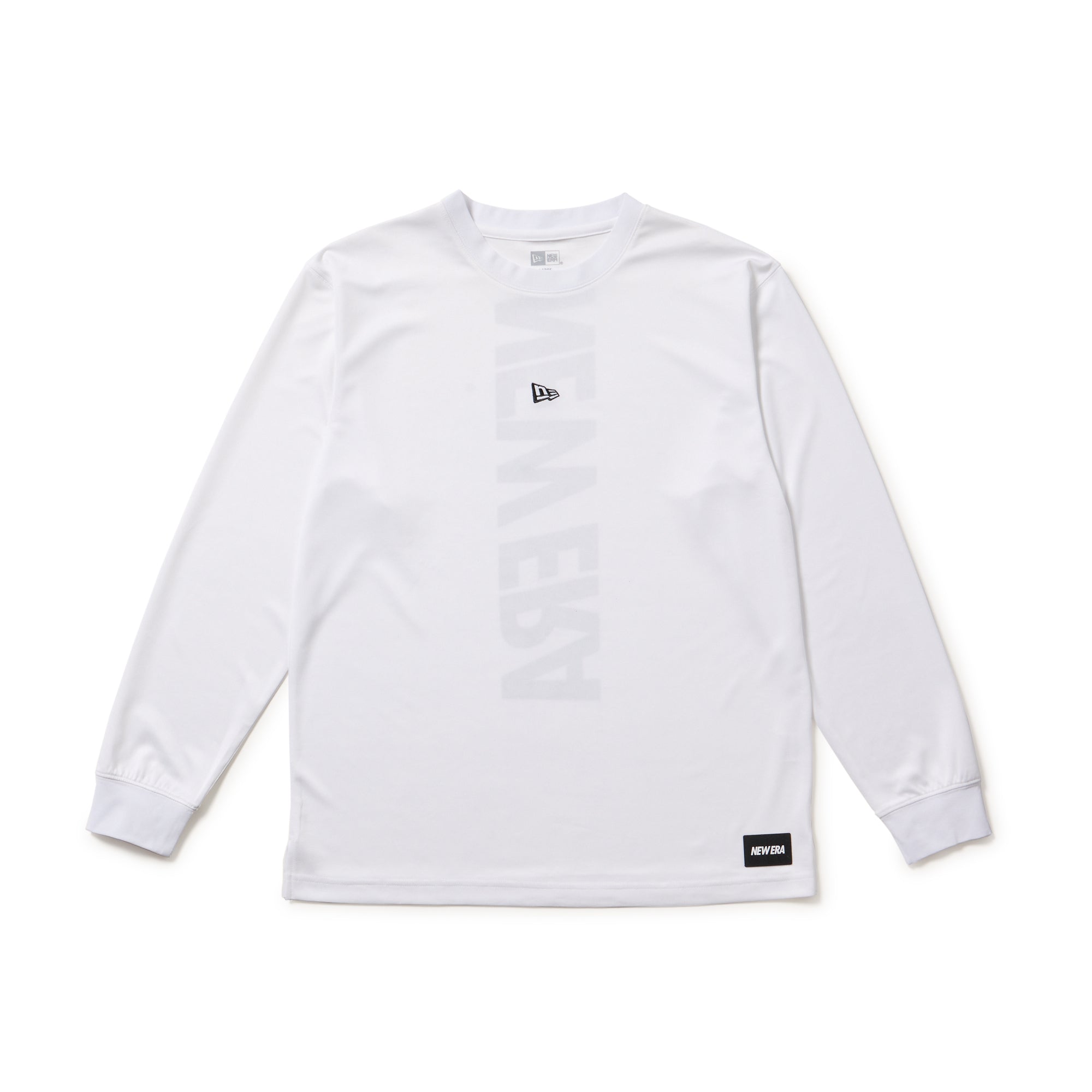 New Era Vertical Logo White Long Sleeve Tech T-Shirt