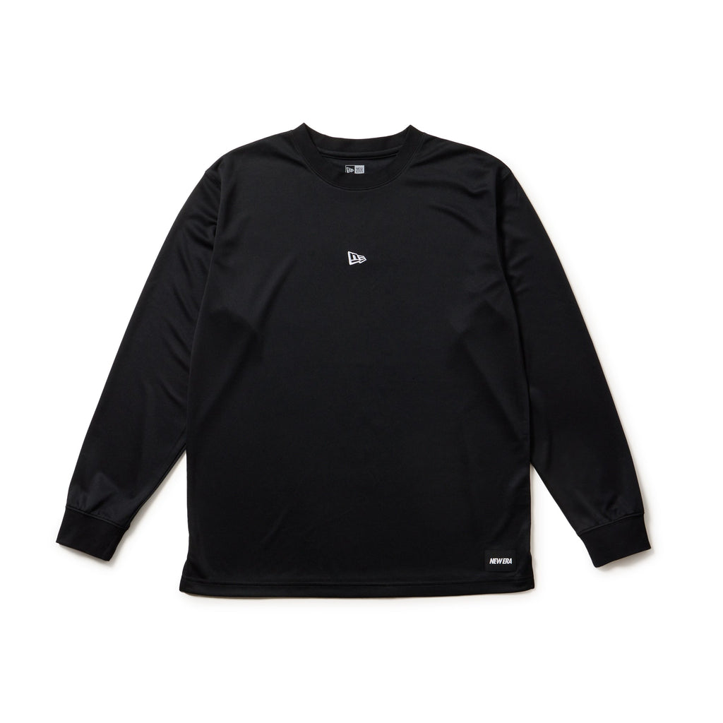 New Era Vertical Logo Black Long Sleeve Tech T-Shirt