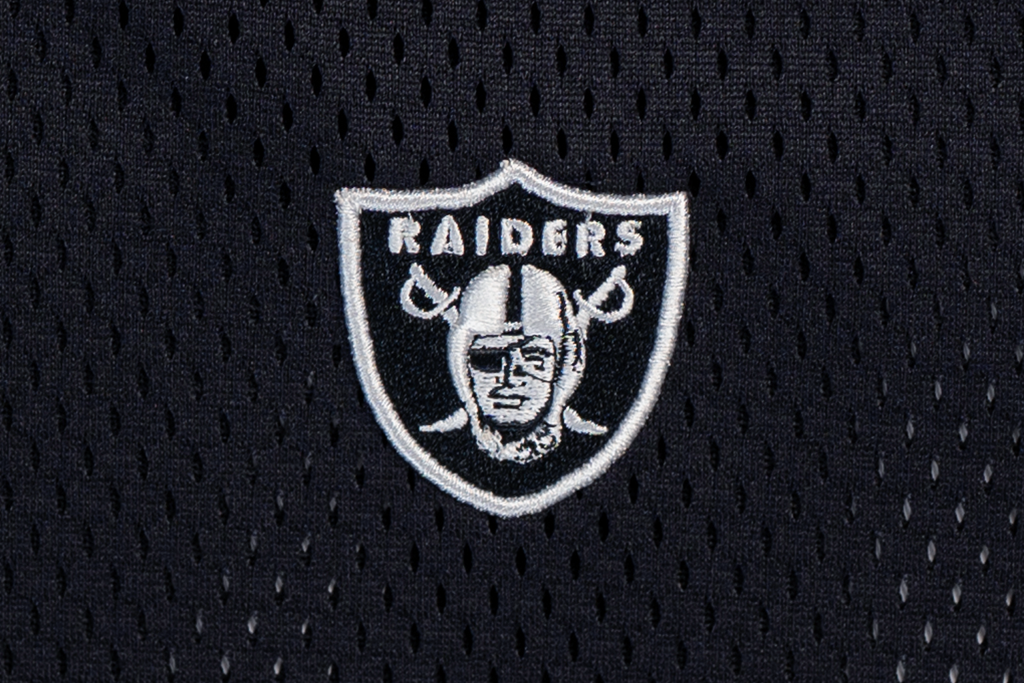 Las Vegas Raiders Mix League Cross Panels Black Oversized Short Sleeve T-Shirt