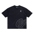 Las Vegas Raiders Mix League Cross Panels Black Oversized Short Sleeve T-Shirt