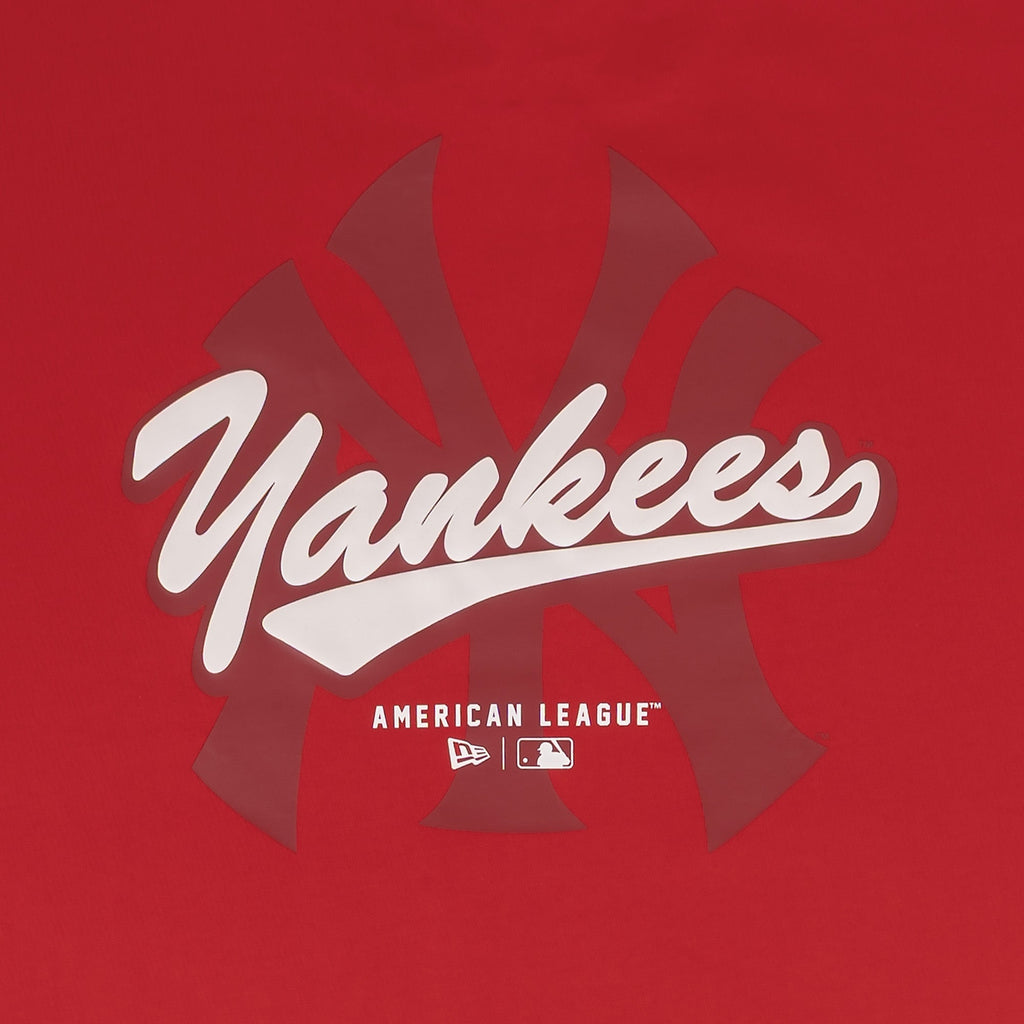 New York Yankees MLB Logo Scarlet Oversized Short Sleeve T-Shirt