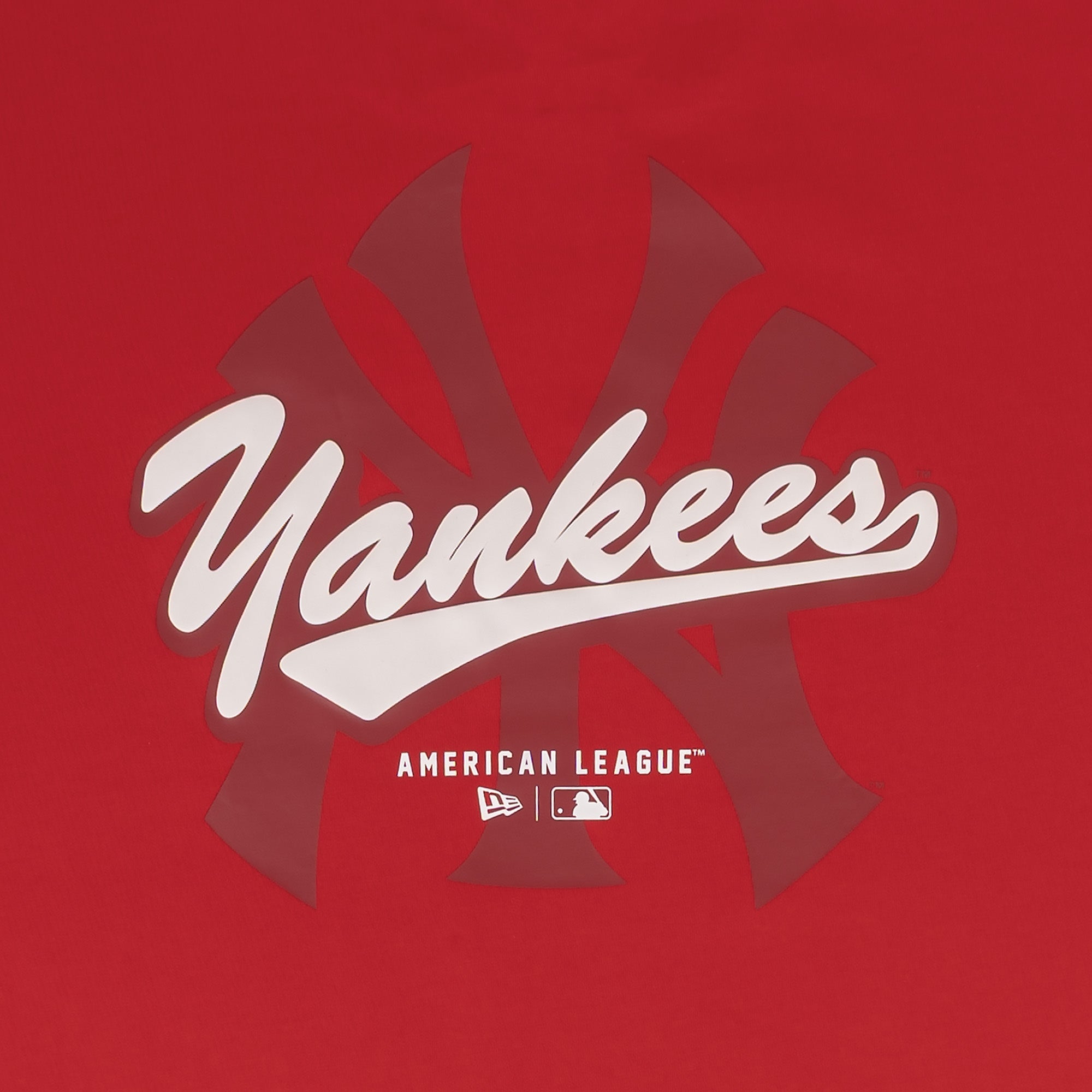 New York Yankees MLB Logo Scarlet Oversized Short Sleeve T-Shirt