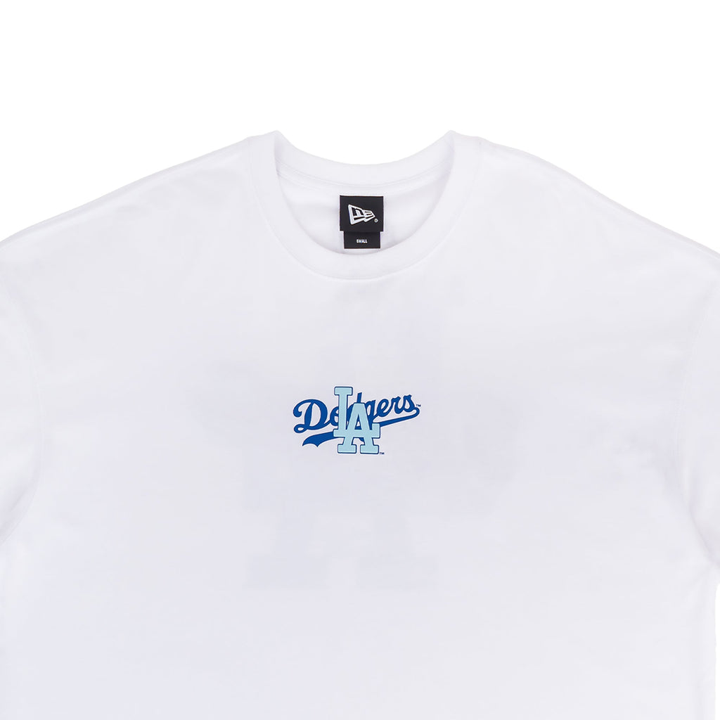 Los Angeles Dodgers MLB Logo White Oversized Short Sleeve T-Shirt