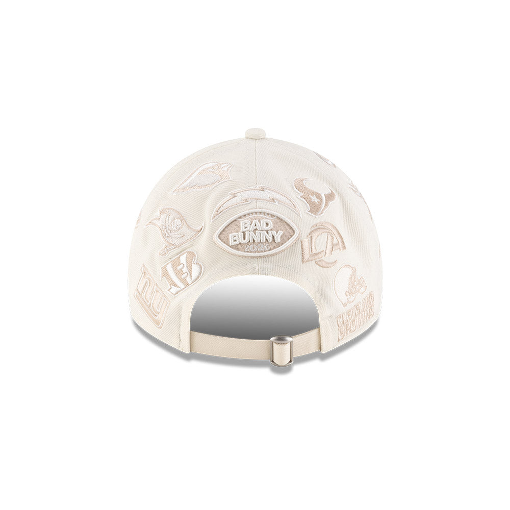 Casual Classic New Era x Bad Bunny x NFL 2026 All Over Chrome White Adjustable